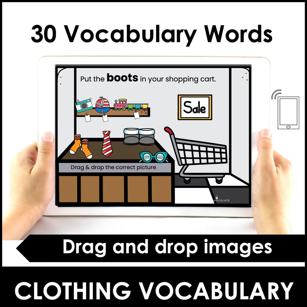 ELL / ESL Basic Vocabulary : Clothing - Clothes Digital Activity | Boom Cards™ - Hot Chocolate Teachables