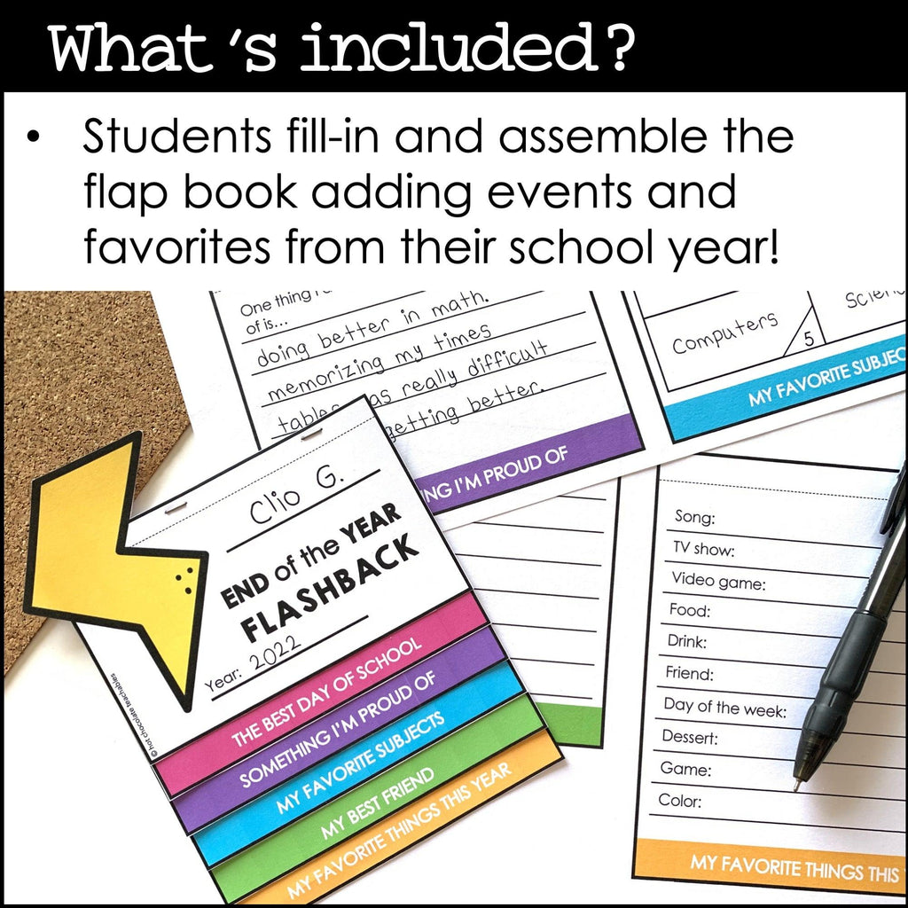 End of School Year Flashback Flap Book - Student Keepsake Activity - Hot Chocolate Teachables