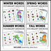 ESL Basic Vocabulary Mini-Books | Seasons, Food, House, Verbs, School, Routine - Hot Chocolate Teachables