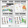 ESL Basic Vocabulary Mini-Books | Seasons, Food, House, Verbs, School, Routine - Hot Chocolate Teachables