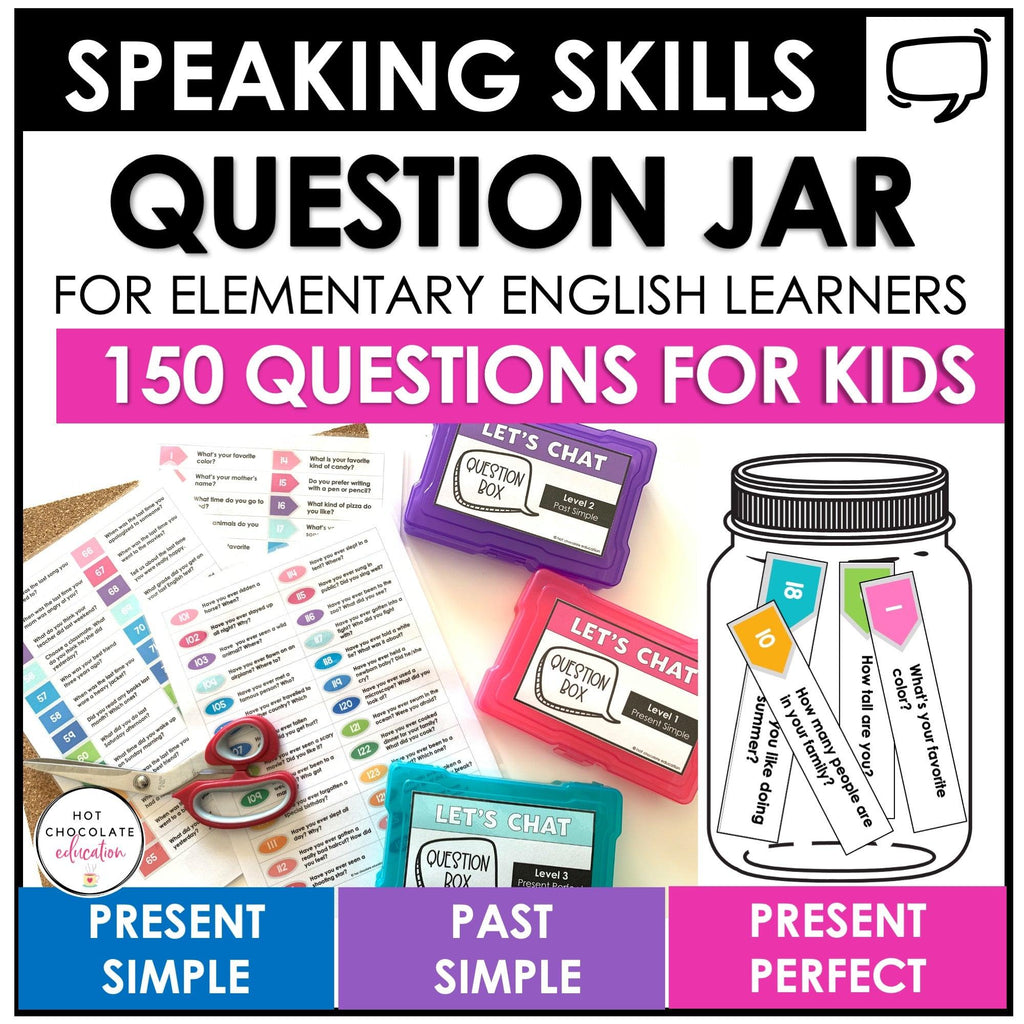 ESL Games Bundle Elementary Grammar and Vocabulary Building Activities - Hot Chocolate Teachables