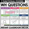 ESL Grammar Posters: Wh-Questions -What, When, Where, Why, Who, How, How Often - Hot Chocolate Teachables