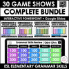 ESL GRAMMAR SKILLS BUNDLE - 30 Jeopardy Style Digital Game Shows - Hot Chocolate Teachables