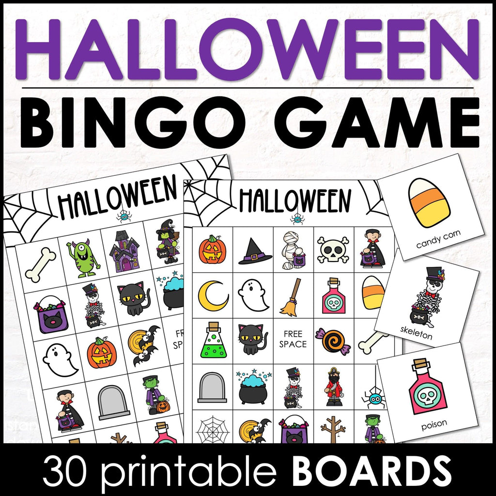 ESL Halloween Vocabulary Bingo Game for Young Learners - Hot Chocolate Teachables