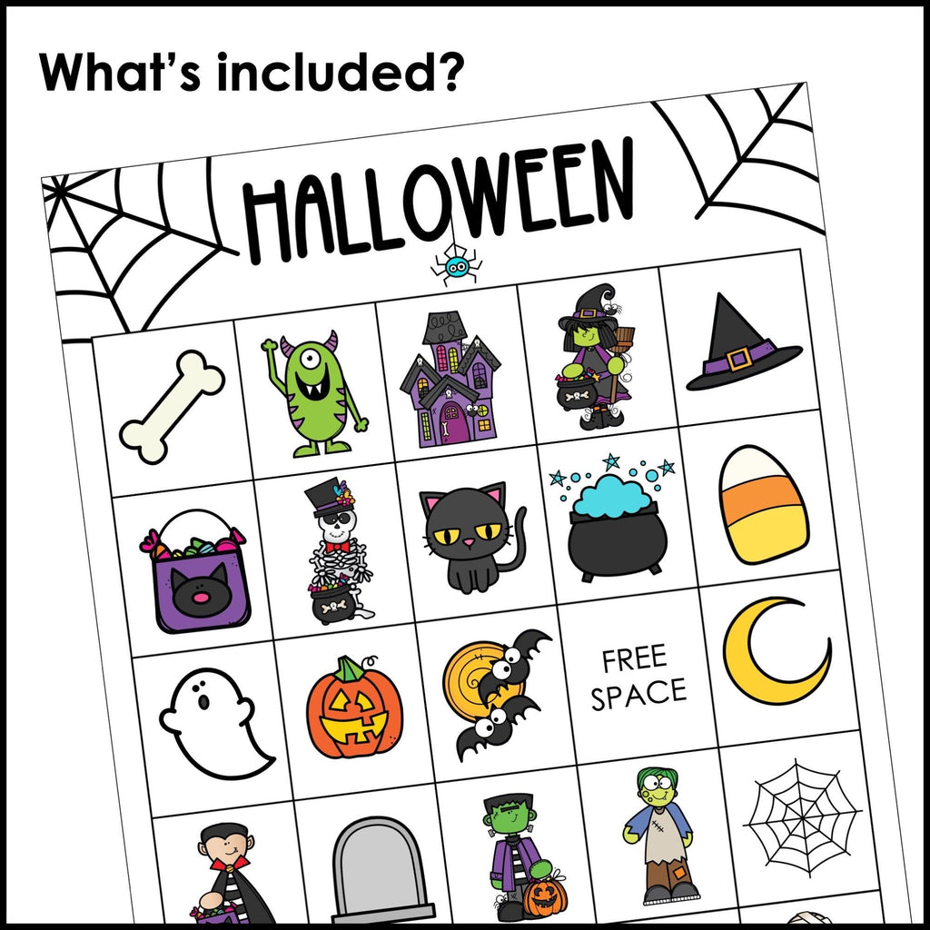 ESL Halloween Vocabulary Bingo Game for Young Learners - Hot Chocolate Teachables