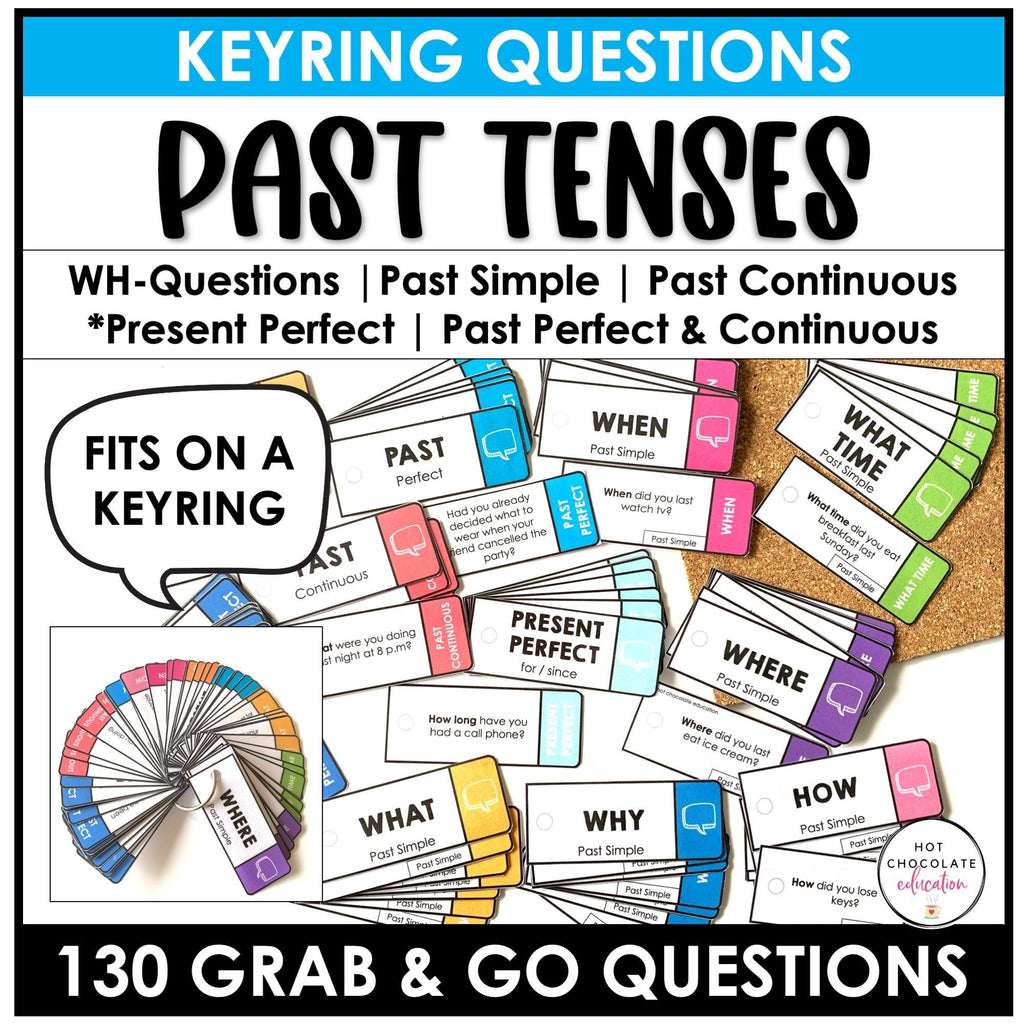 ESL Questions - Past Tenses- Past Simple, Past Perfect, Past Continuous - Hot Chocolate Teachables