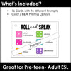 ESL Speaking Dice Game - Basic Vocabulary Student Led Speaking Activity - Hot Chocolate Teachables