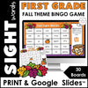 FALL 1st Grade Sight Words Bingo - Print & Digital Google Sides™ included - Hot Chocolate Teachables