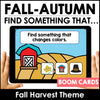 Fall - Autumn Vocabulary Boom Cards™ Digital Interactive Task Cards - Hot Chocolate Teachables