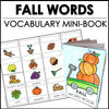 Fall Vocabulary Word Mini Book | ESL Autumn Picture Dictionary Activity - Hot Chocolate Teachables