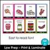 Food Group Vocabulary Flashcards | ESL Task Cards - Meat, Dairy, Protein - Hot Chocolate Teachables