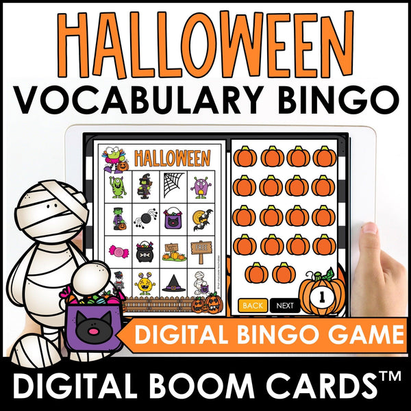 Halloween Bingo Game Boom Cards™ | Digital Activity | PAPERLESS - Hot Chocolate Teachables