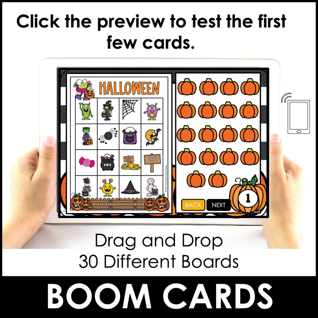 Halloween Bingo Game Boom Cards™ | Digital Activity | PAPERLESS - Hot Chocolate Teachables