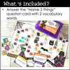 Halloween Board Game : Name 2 Things - Vocabulary Building Activity - Hot Chocolate Teachables