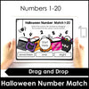 Halloween Number Match BOOM CARDS™ Number recognition Digital Task Cards - Hot Chocolate Teachables