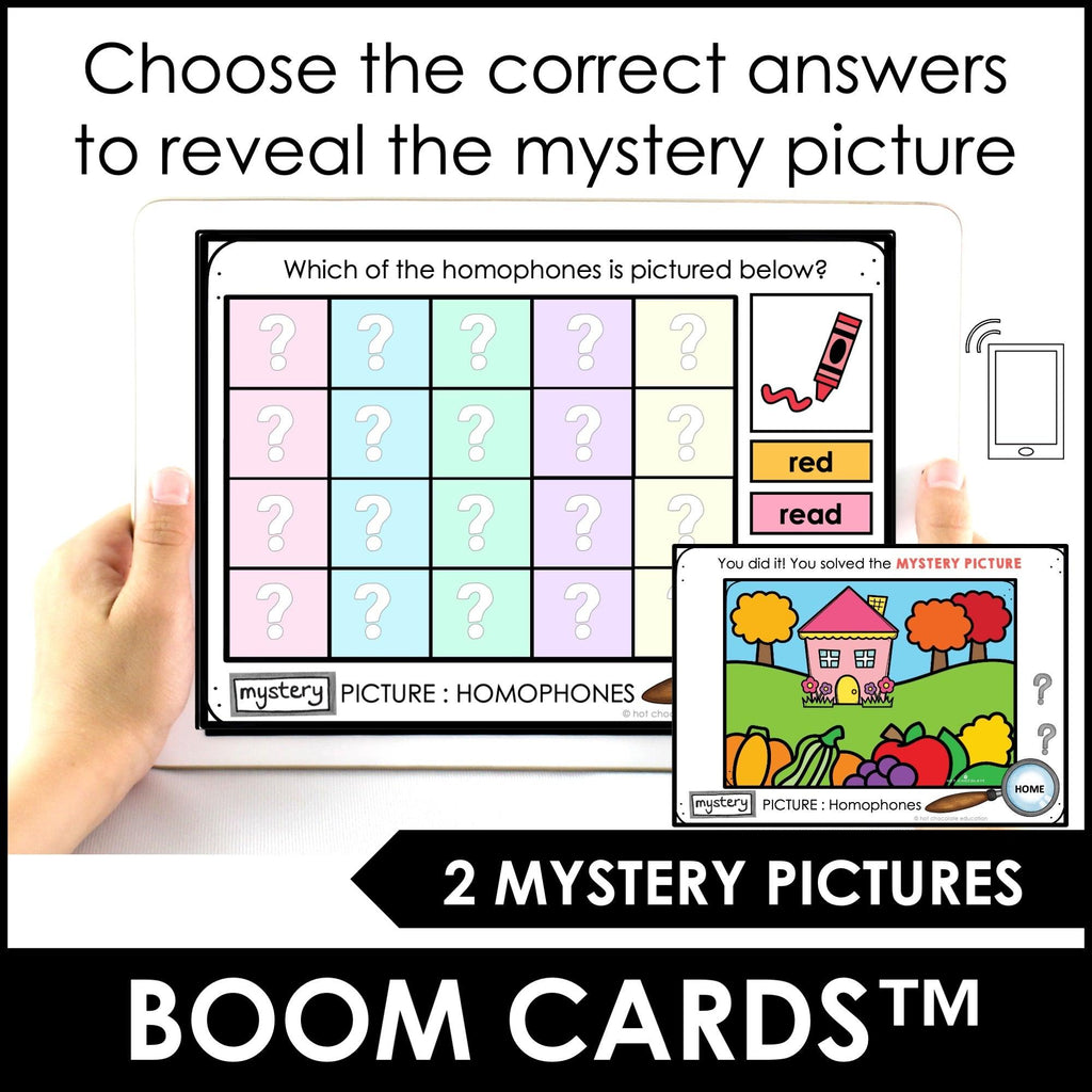 Homophone Vocabulary Boom Cards™ | Task Card Activity Set 2 - Hot Chocolate Teachables