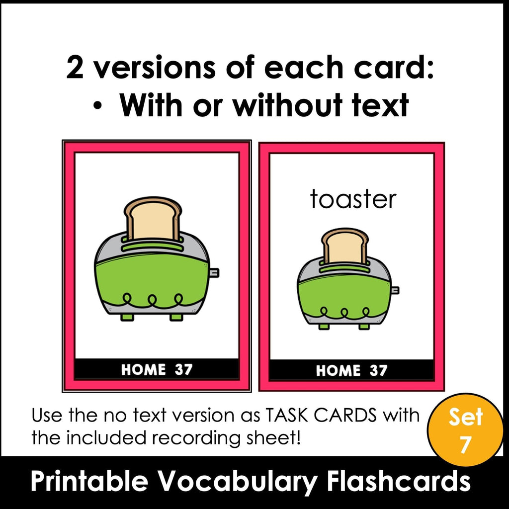 House & Furniture Vocabulary Flashcards for ESL- Kitchen, Bath, Home - Hot Chocolate Teachables