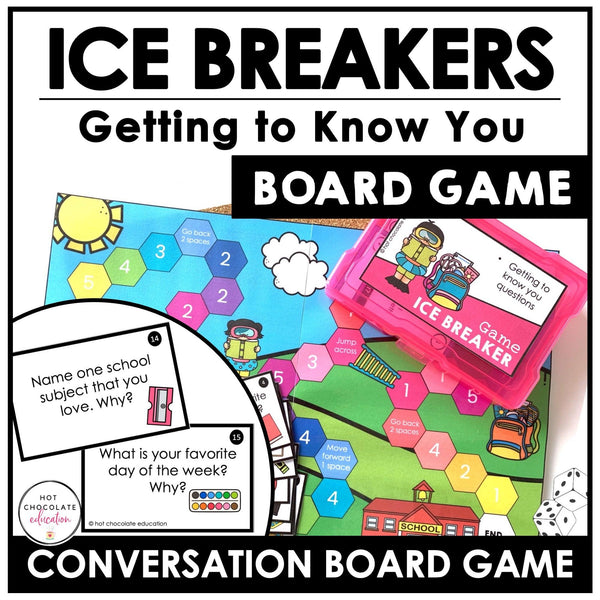 Ice Breakers | Getting To Know You Questions | Back to School Board Game - Hot Chocolate Teachables