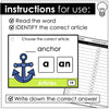 Indefinite Articles A or AN - Task Cards - ESL GRAMMAR TOOLBOX - Hot Chocolate Teachables