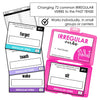 Irregular Past Tense Verb Task Cards | Spelling Practice: Present to Past Simple - Hot Chocolate Teachables