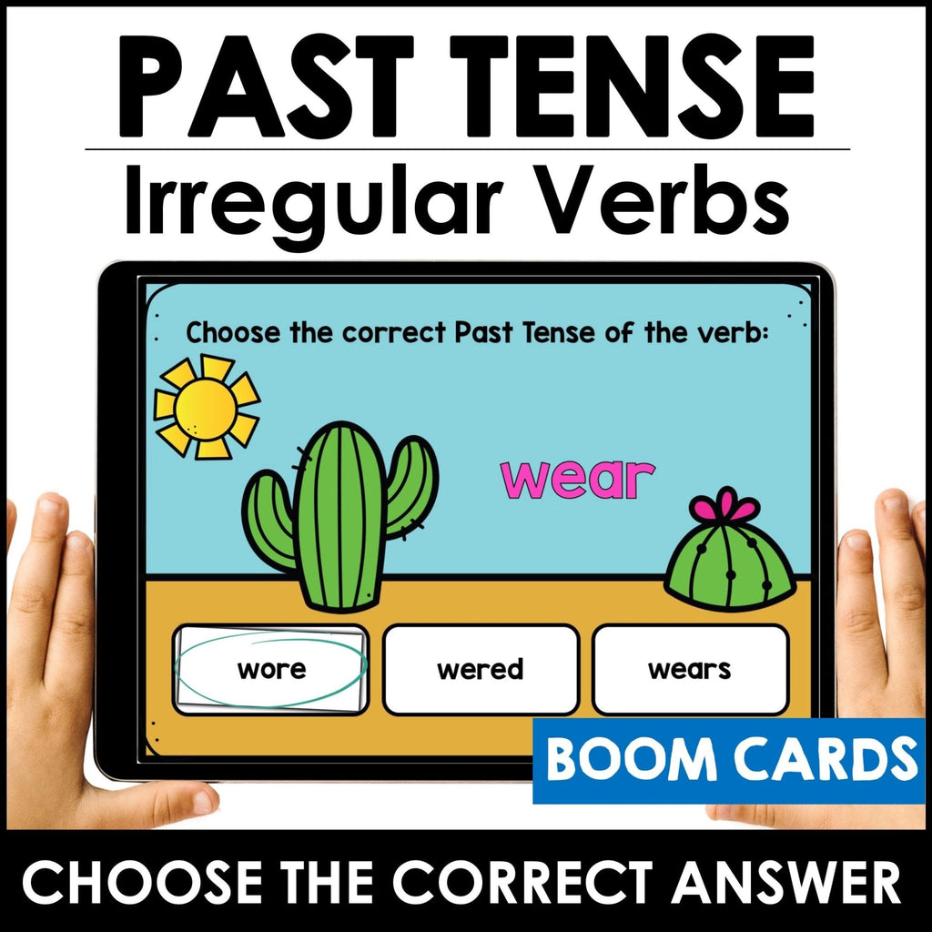 Irregular Verb Boom Cards™ Past Tense Digital Task Cards (Desert Theme) - Hot Chocolate Teachables