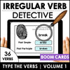 Irregular Verb Detective BOOM CARDS™: Past Tense and Past Participle - Hot Chocolate Teachables