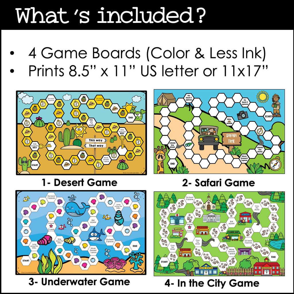 Make your own Board Games: Templates with Editable Cards | Use with any subject - Hot Chocolate Teachables