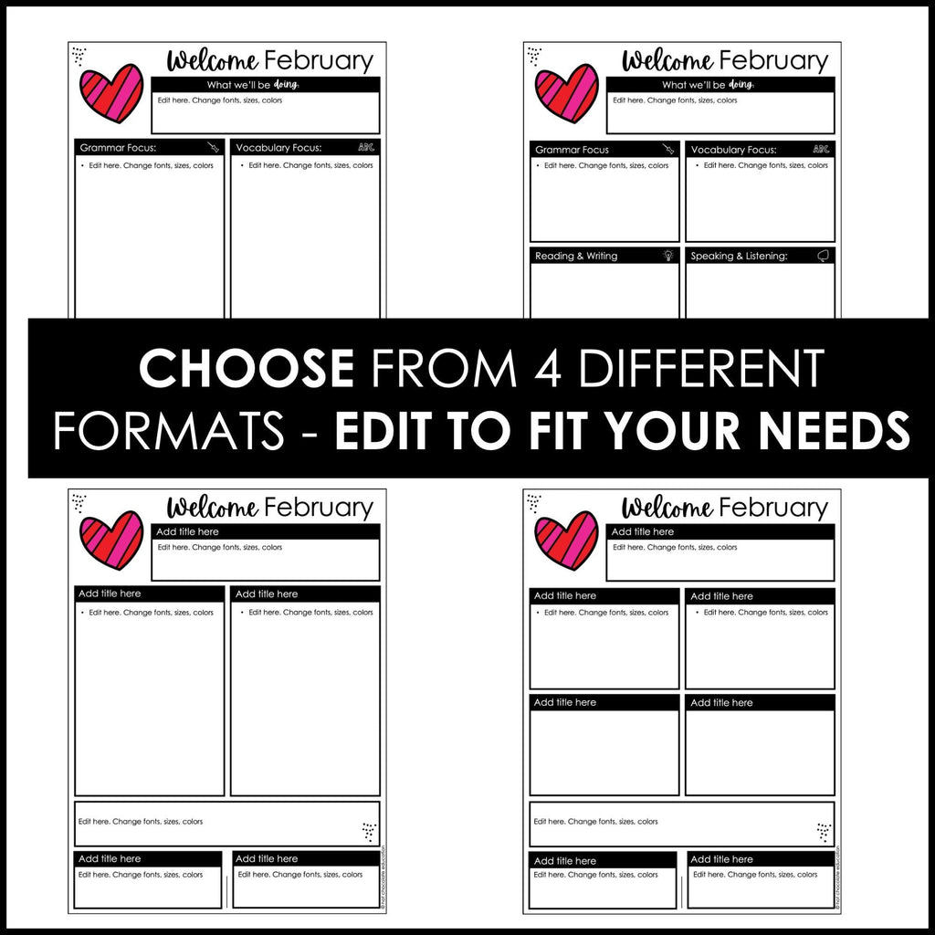 Monthly Calendar & Newsletter Parent Communication Bundle - Editable with yearly updates - Hot Chocolate Teachables