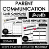 Monthly Calendar & Newsletter Parent Communication Bundle - Editable with yearly updates - Hot Chocolate Teachables