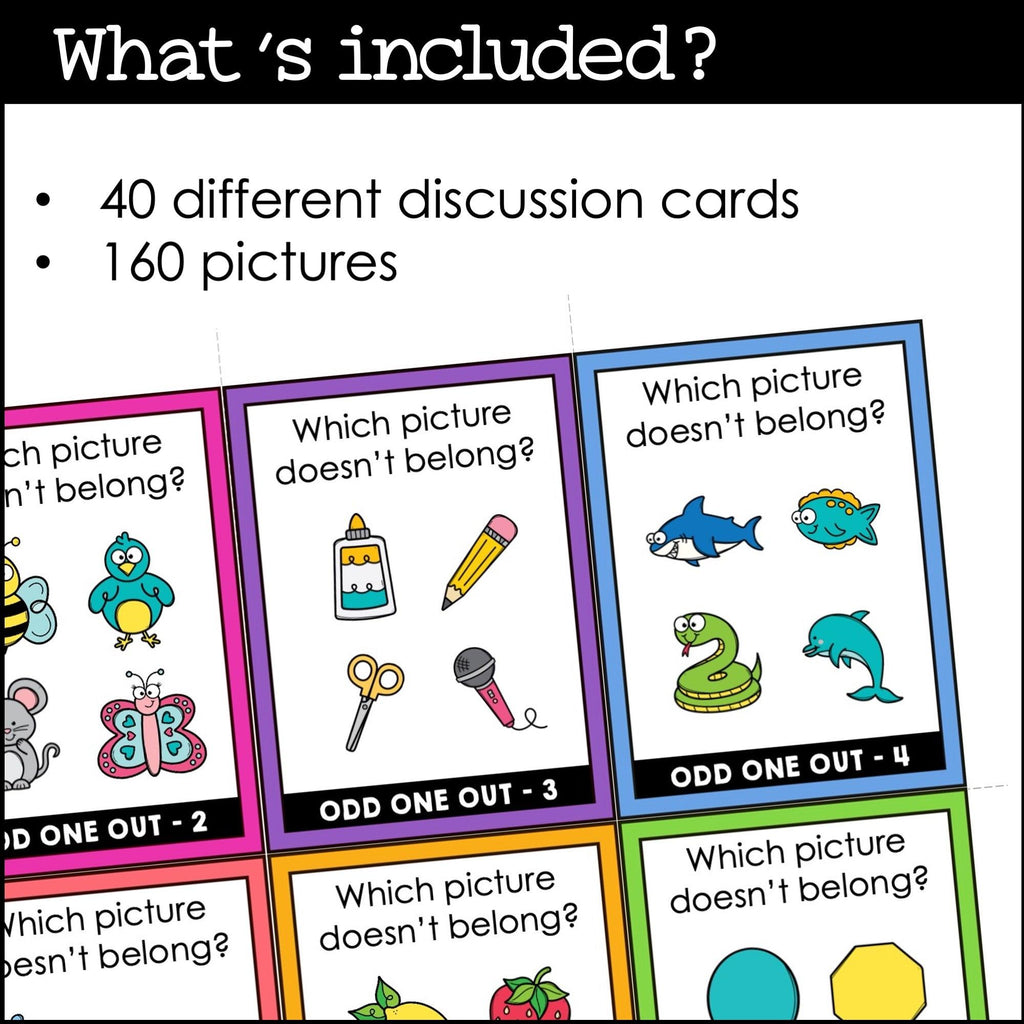 Odd One Out | Printable Speaking Cards & Digital Google Slides™ Bundle - Hot Chocolate Teachables