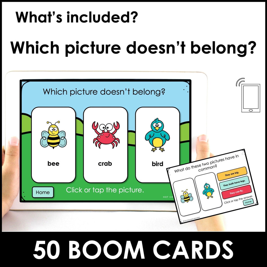 ODD ONE OUT | Which picture doesn't belong? Vocabulary BOOM CARDS™ - Hot Chocolate Teachables