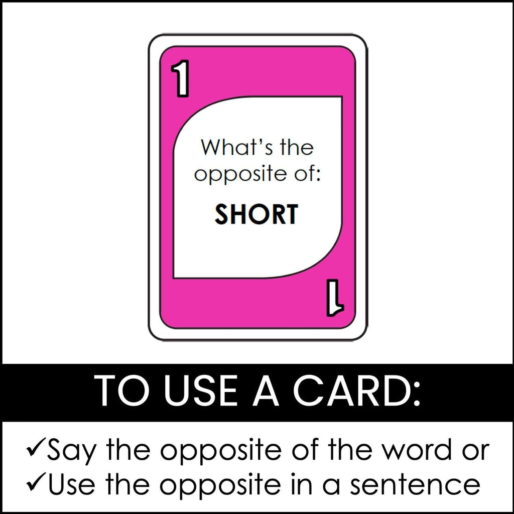 Opposites: Vocabulary UNO Inspired Card Game - Antonyms - Hot Chocolate Teachables