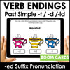 Past Simple Verb Ending Sound BOOM CARDS™: -t-/d-/id - Hot Chocolate Teachables