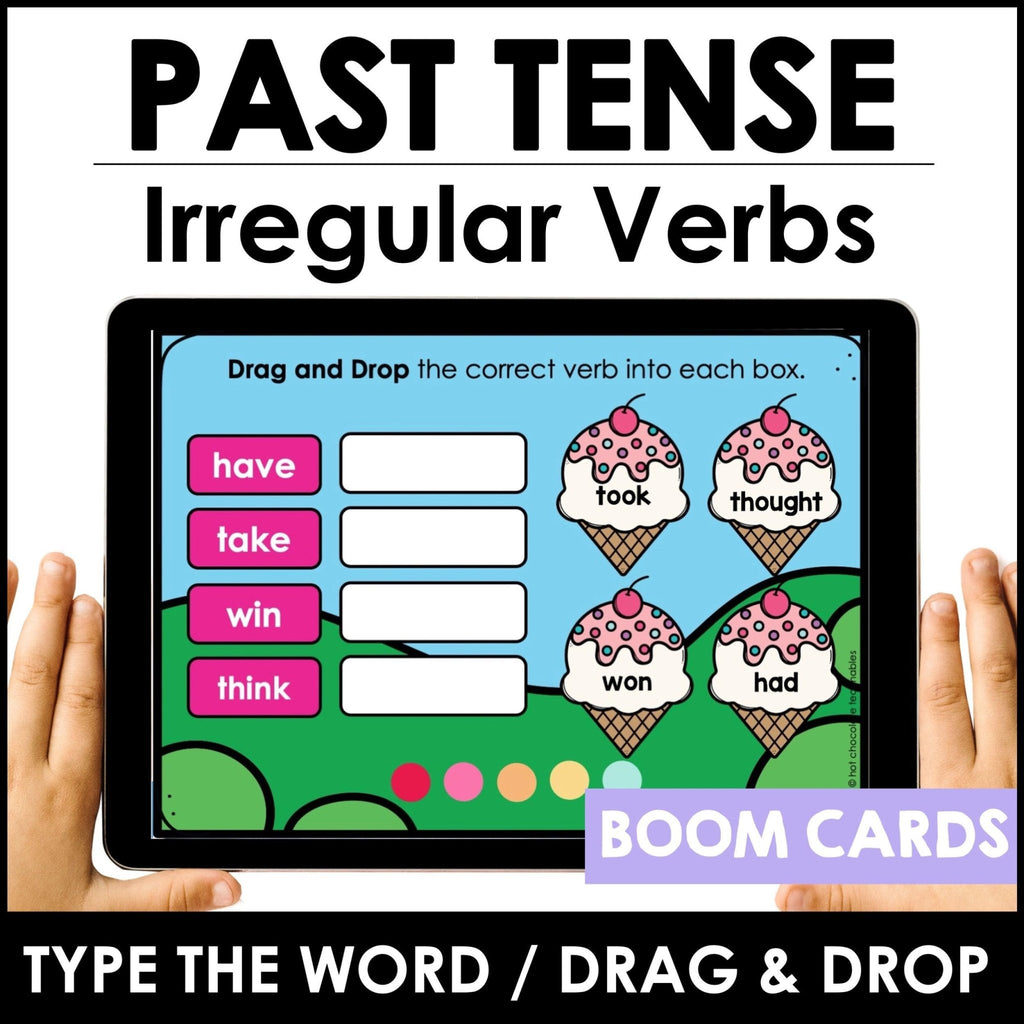 Past Tense Irregular Verbs Boom Cards - Hot Chocolate Teachables