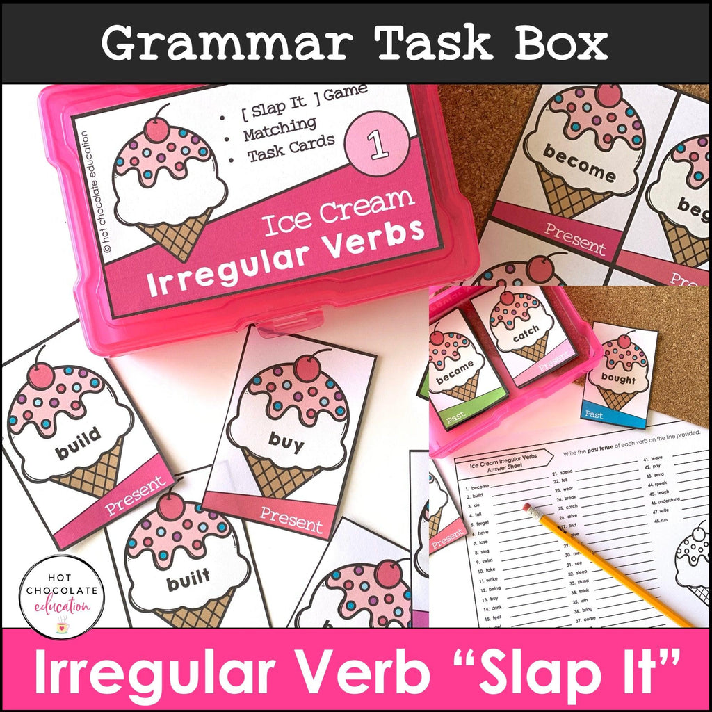 Past Tense Verbs : Regular and Irregular Games & Activities BUNDLE - Hot Chocolate Teachables