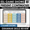 Present Continuous Action Verbs Game Show - PowerPoint + Google Slides - Hot Chocolate Teachables