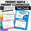 Present Tense - Simple or Continuous Task Cards : Choose the verb tense - Hot Chocolate Teachables