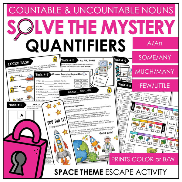 Quantifiers with Countable & Uncountable Nouns - A/An, Some, Any, Much, Many - Hot Chocolate Teachables