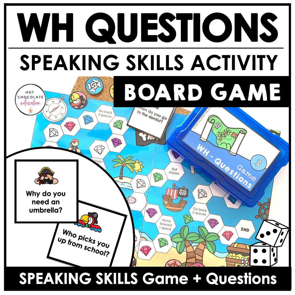 Sentence Building & Answering Questions Board Games BUNDLE - Hot Chocolate Teachables