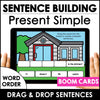 Sentence Building Present Simple, Past Simple & Present Continuous Boom Cards - Hot Chocolate Teachables