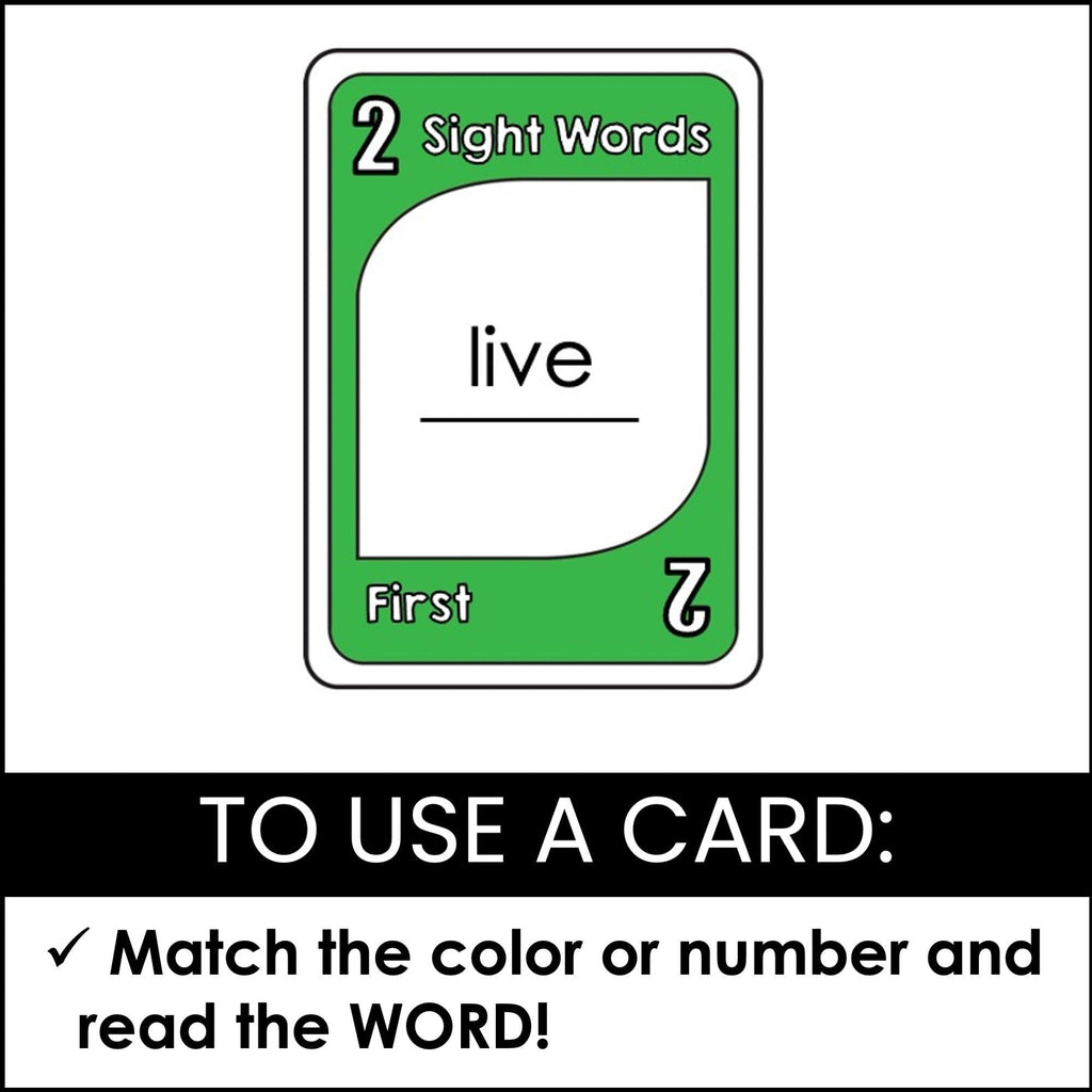 Sight Word Card Game | 1st Grade Dolch Aligned - Plays like UNO - Hot Chocolate Teachables