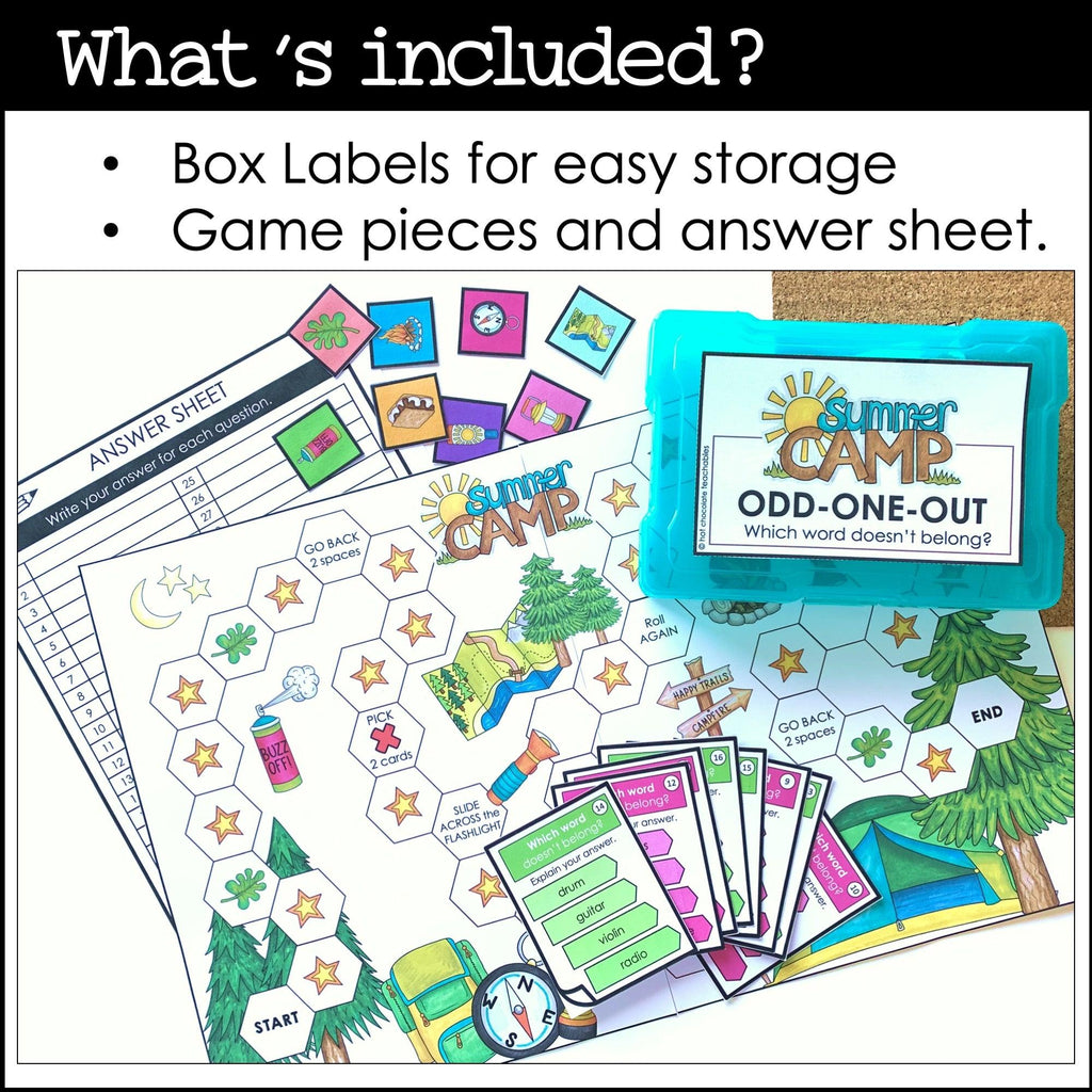 Speaking Practice BOARD GAME: Odd one out - Which word doesn't belong and why? - Hot Chocolate Teachables