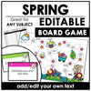 Spring Board Game Template for ANY subject with Editable Game Cards - Hot Chocolate Teachables