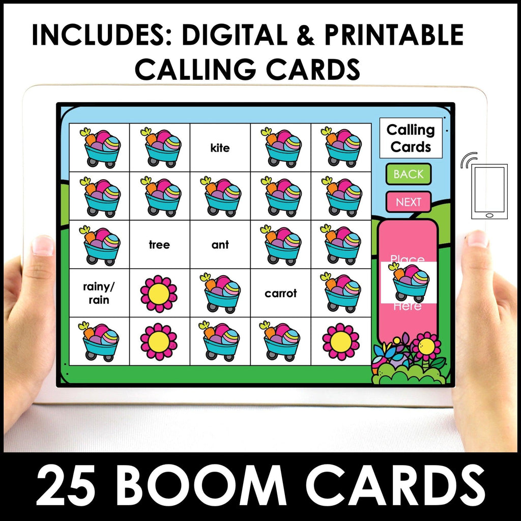 Spring - Easter Vocabulary Digital Bingo Game | Boom Cards™ - Hot Chocolate Teachables