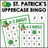 St. Patrick's Day Alphabet Recognition Bingo - Letters A through Z - Hot Chocolate Teachables