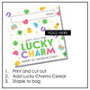 St. Patrick's Day Gift Tag | Student Gift Bag Topper | Lucky Charm Candy Treat Tag - Hot Chocolate Teachables