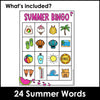 Summer Vacation Bingo Game | ESL Vocabulary Based Activity - Hot Chocolate Teachables