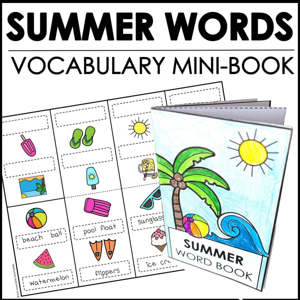 Summer Vocabulary Word Mini Book | ESL Picture Dictionary Activity - Hot Chocolate Teachables