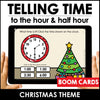 Telling Time Christmas BOOM CARDS | Analog Clock - To the hour, half hour - Hot Chocolate Teachables