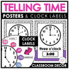 Telling Time Posters & Clock Labels - Digital & Analog Clocks for ELL / ESL - Hot Chocolate Teachables